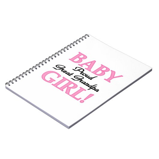 Proud Great Grandpa Baby Girls Notizblock (Linke Seite)
