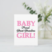 Proud Great Oma Baby Girl Tshirts und Geschenke Postkarte (Stehend Vorderseite)