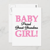 Proud Great Oma Baby Girl Tshirts und Geschenke Postkarte (Vorne/Hinten)