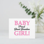 Proud Great Oma Baby Girl Tshirts und Geschenke Postkarte (Stehend Vorderseite)