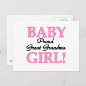 Proud Great Oma Baby Girl Tshirts und Geschenke Postkarte (Vorne/Hinten)