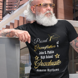 Proud Großvater des Abschlusses für Graduate Name T-Shirt