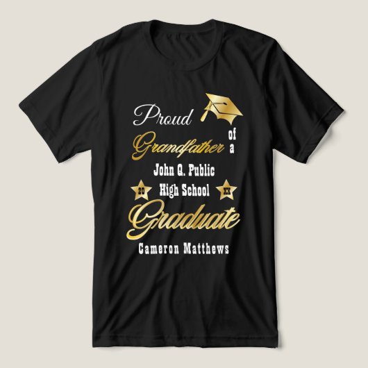 Proud Großvater des Abschlusses für Graduate Name Tri-Blend Shirt (Design Vorderseite)