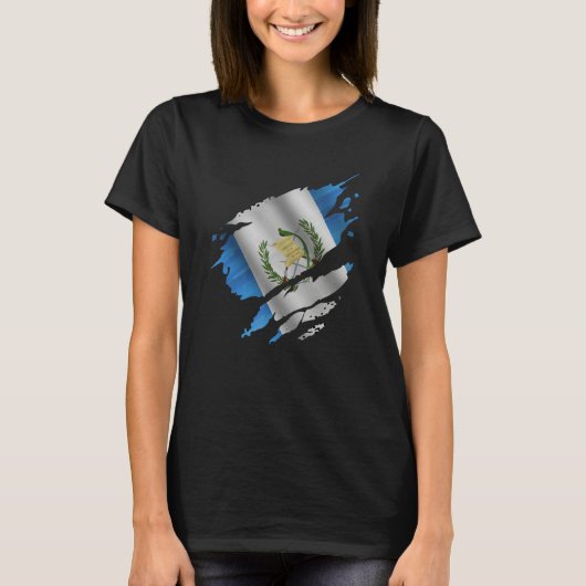 Proud Guatemalan Root Torn Ripped Guatemala Flag T-Shirt (Vorderseite)