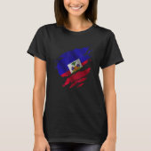 Proud Haitian Root Torn Ripped Haitia Flag T-Shirt (Vorderseite)