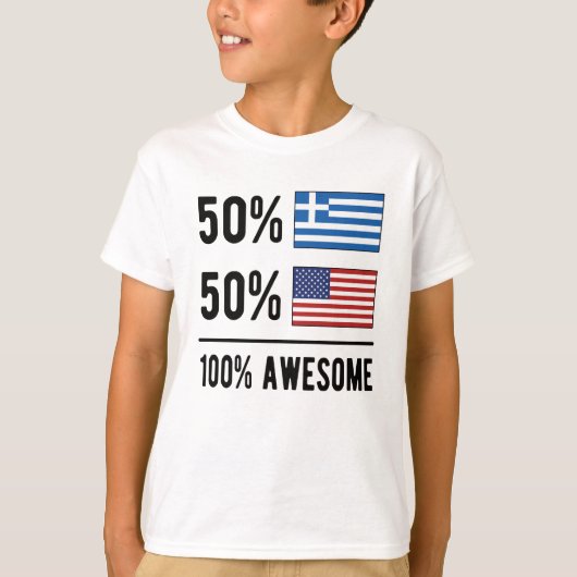 Proud Half Greek Half American Flag Greece USA T-Shirt (Vorderseite)