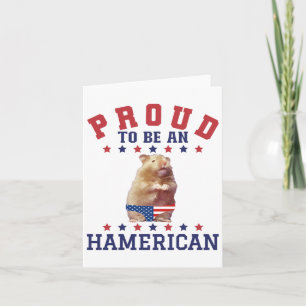 Proud Hamerican 4. Juli Patriotic American Hamste Karte