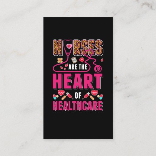 Proud Healthcare Nurses Leopard Medical Nurse Visitenkarte (Vorderseite)