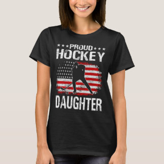 Proud Hockey DAUGHTER USA Flag T-Shirt