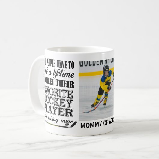 Proud Hockey-Mama Foto Kaffeetasse (Vorderseite Links)