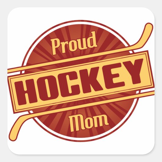 Proud Hockey-Mama Quadratischer Aufkleber (Vorderseite)