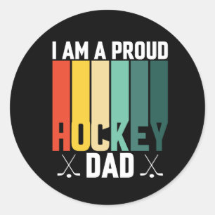 Proud Hockey-Vater Runder Aufkleber