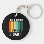 Proud Hockey-Vater Schlüsselanhänger (Rückseite)