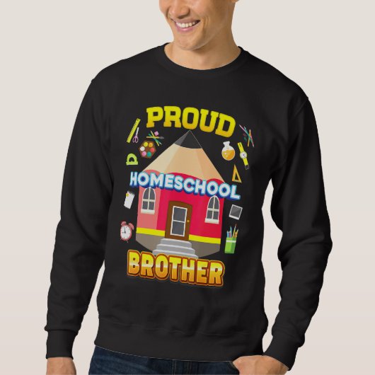 Proud Homeschool Brother Vater Mama Familie Rücken Sweatshirt (Vorderseite)