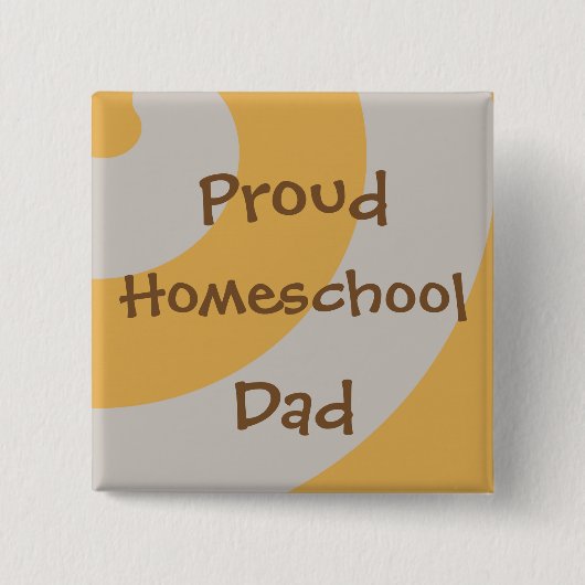 Proud Homeschool Vater Brown und Grau Wirbel Button (Vorderseite)