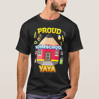 Proud Homeschool Yaya Vater Mama Familie kehrte zu T-Shirt