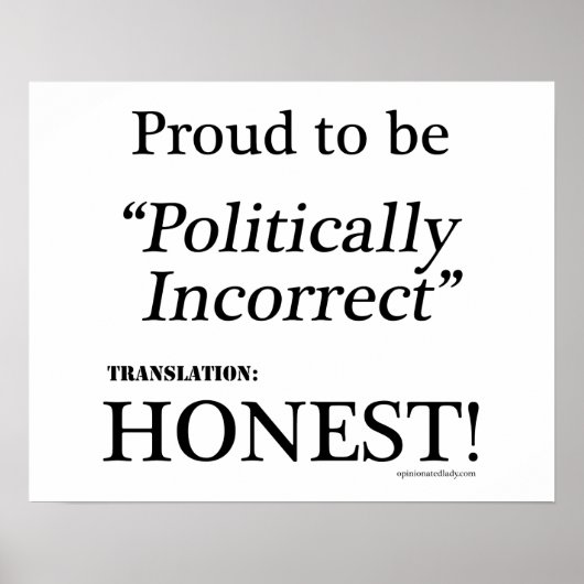 Proud & Honest Poster (Vorne)