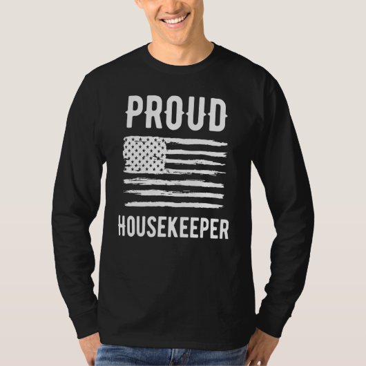 Proud Housekeeper Profession American Flag T-Shirt (Vorderseite)