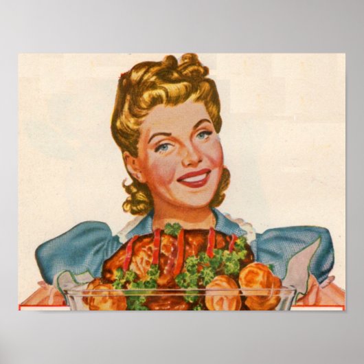 proud housewife with her dinner creation poster (Vorne)