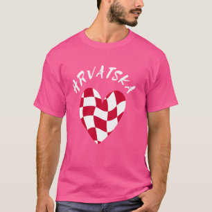 Proud Hrvatska Herz Kroatische Flagge Pride Roots T-Shirt