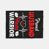 Proud Husband Of A Heart Warrior Chd Awareness  Fleecedecke (Vorderseite (Horizontal))