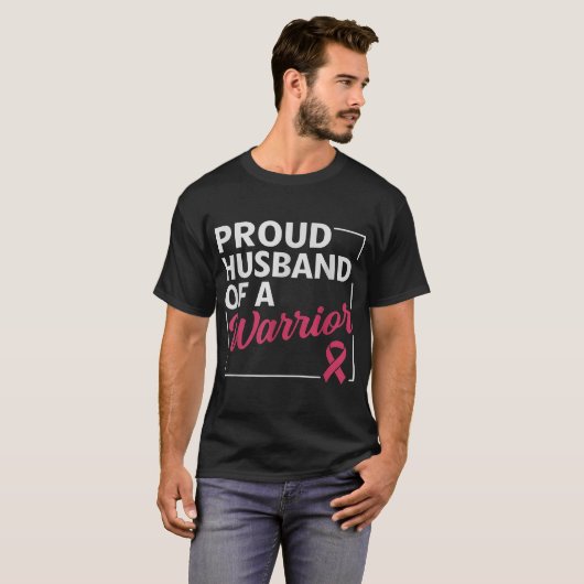 Proud Husband Of Warrior Breast Cancer Awareness T-Shirt (Vorne ganz)
