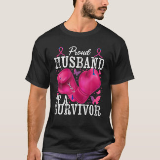 Proud Husband von Survivor Brustkrebs Boxing Glo T-Shirt