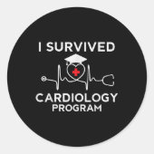 Proud I Überlebte Kardiologie Programm Krankenpfle Runder Aufkleber (Vorderseite)