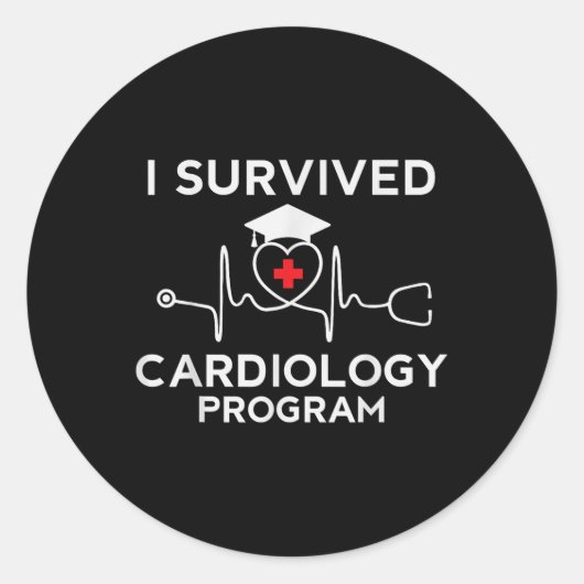 Proud I Überlebte Kardiologie Programm Krankenpfle Runder Aufkleber (Vorderseite)