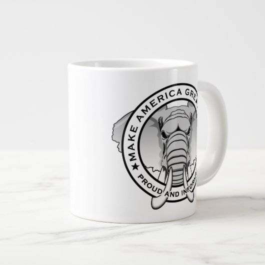"PROUD & INFORMED" 20oz Jumbo-Tasse (Vorderseite Rechts)