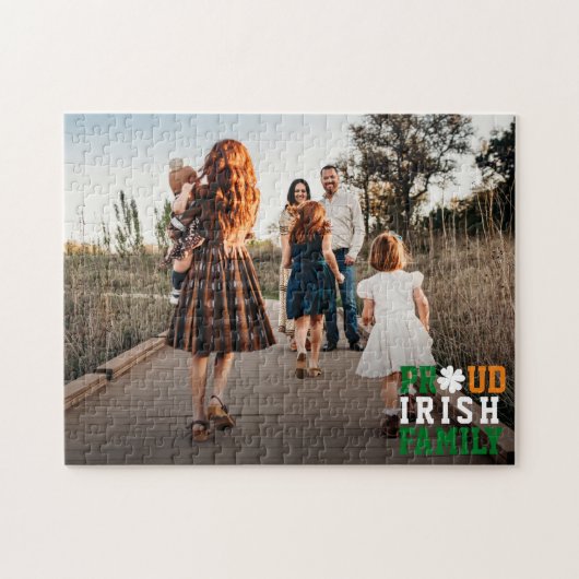Proud Irish Family Kleeblatt Lucky Clover Foto Puzzle (Horizontal)