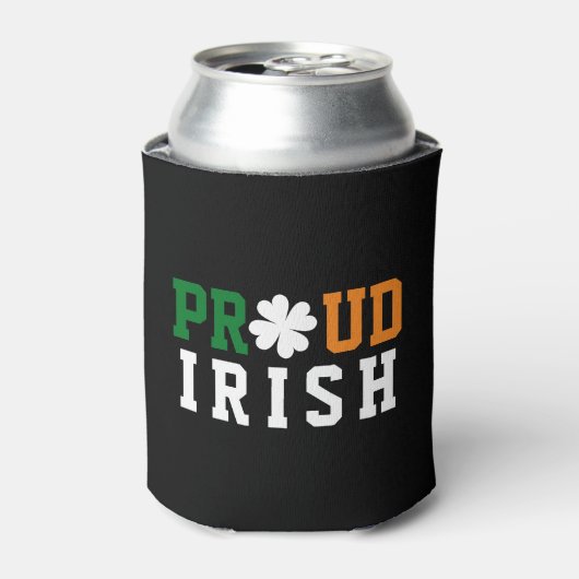Proud Irish Kleeblatt Lucky Clover Quote St Paddy Dosenkühler (Kanne Vorderseite)
