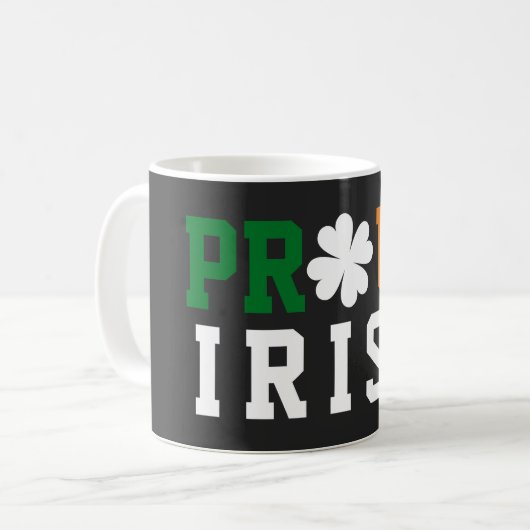Proud Irish Kleeblatt Lucky Clover Quote St Paddy Kaffeetasse (Vorderseite Links)