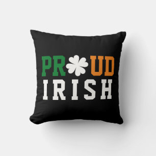 Proud Irish Kleeblatt Lucky Clover Quote St Paddy Kissen