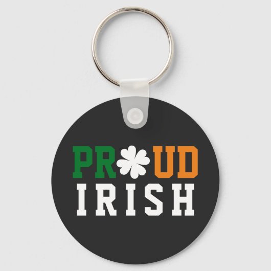 Proud Irish Kleeblatt Lucky Clover Quote St Paddy Schlüsselanhänger (Vorderseite)