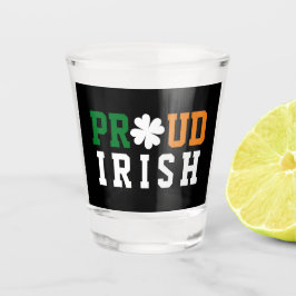 Proud Irish Kleeblatt Lucky Clover Quote St Paddy Schnapsglas