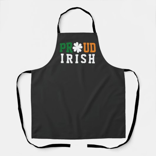Proud Irish Kleeblatt Lucky Clover Quote St Paddy Schürze (Vorderseite)