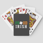 Proud Irish Kleeblatt Lucky Clover Quote St Paddy Spielkarten (Rückseite)