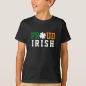 Proud Irish Kleeblatt Lucky Clover Quote St Paddy T-Shirt (Vorderseite)