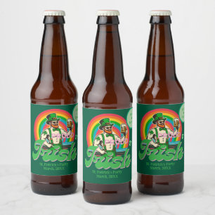Proud & Irish St Patrick Custom LGBTQ+ Bierflaschenetikett