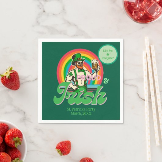 Proud & Irish St Patrick Custom LGBTQ+ Serviette (Beispiel)