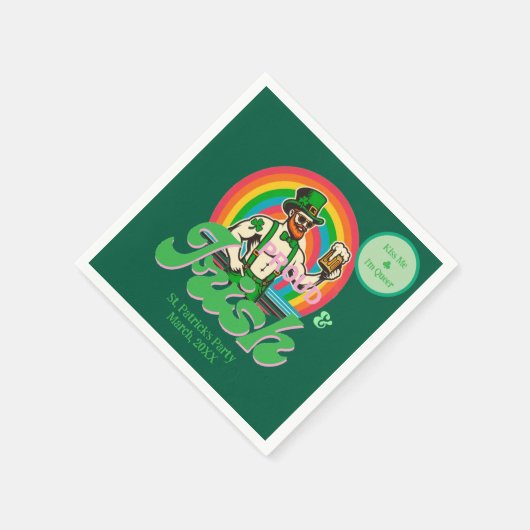 Proud & Irish St Patrick Custom LGBTQ+ Serviette (Ecke)