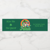 Proud & Irish St Patrick Custom LGBTQ+ Wasserflaschenetikett (Einzelnes Label)