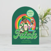 Proud & Irish St Patrick LGBTQ+ Bachelor Party Einladung (Stehend Vorderseite)