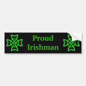 Proud Irishman Green Celtic Knots Autoaufkleber (Vorne)
