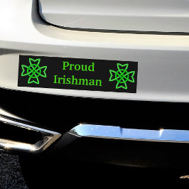 Proud Irishman Green Celtic Knots Autoaufkleber