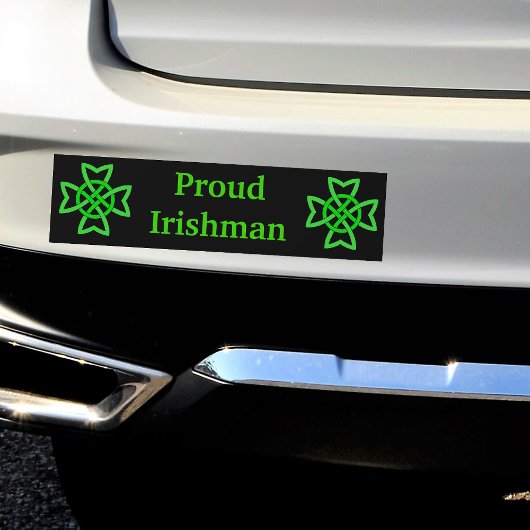 Proud Irishman Green Celtic Knots Autoaufkleber