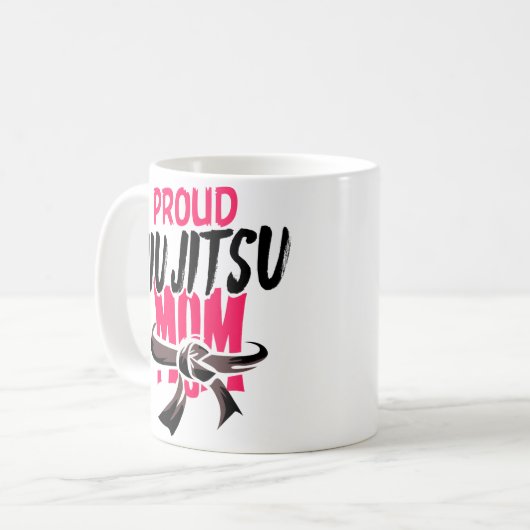 Proud Jiu Jitsu Mama BJJ Martial Arts Kaffeetasse (Vorderseite Links)