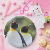 Proud King Pinguins Foto Pappteller (Party)