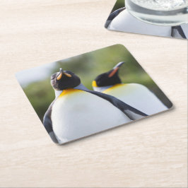 Proud King Pinguins Foto Rechteckiger Pappuntersetzer